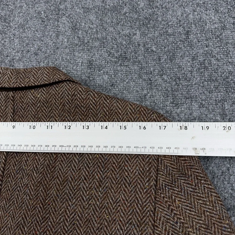 VTG 60s 70s Harris Tweed Blazer FIT 40 Herringbone Scottish Wool Stanley Blacker